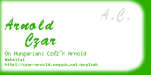 arnold czar business card